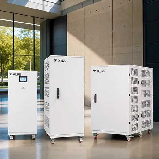 PURE's official image of commercial energy storage systems